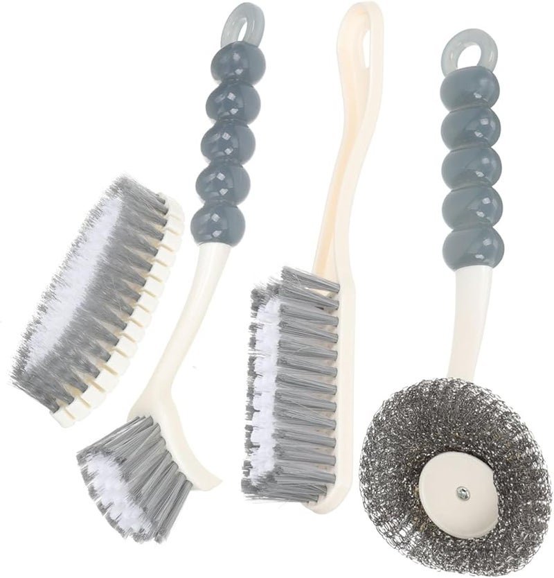 4Pcs Multi Purpose Cleaning Brushes Set For Kitchen Bathroom Shoes Removable Heads - Image 1